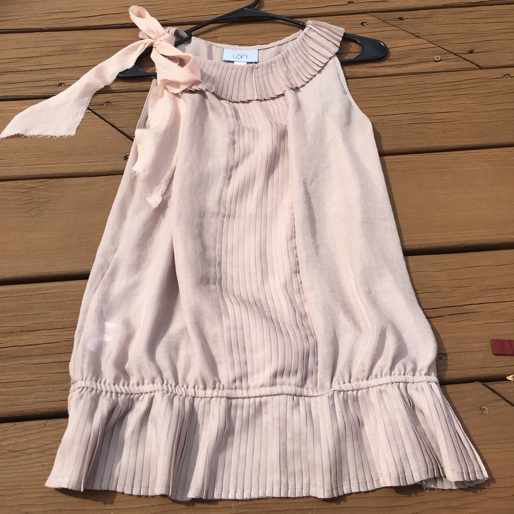 Soft pink, ruffle, Loft tank top